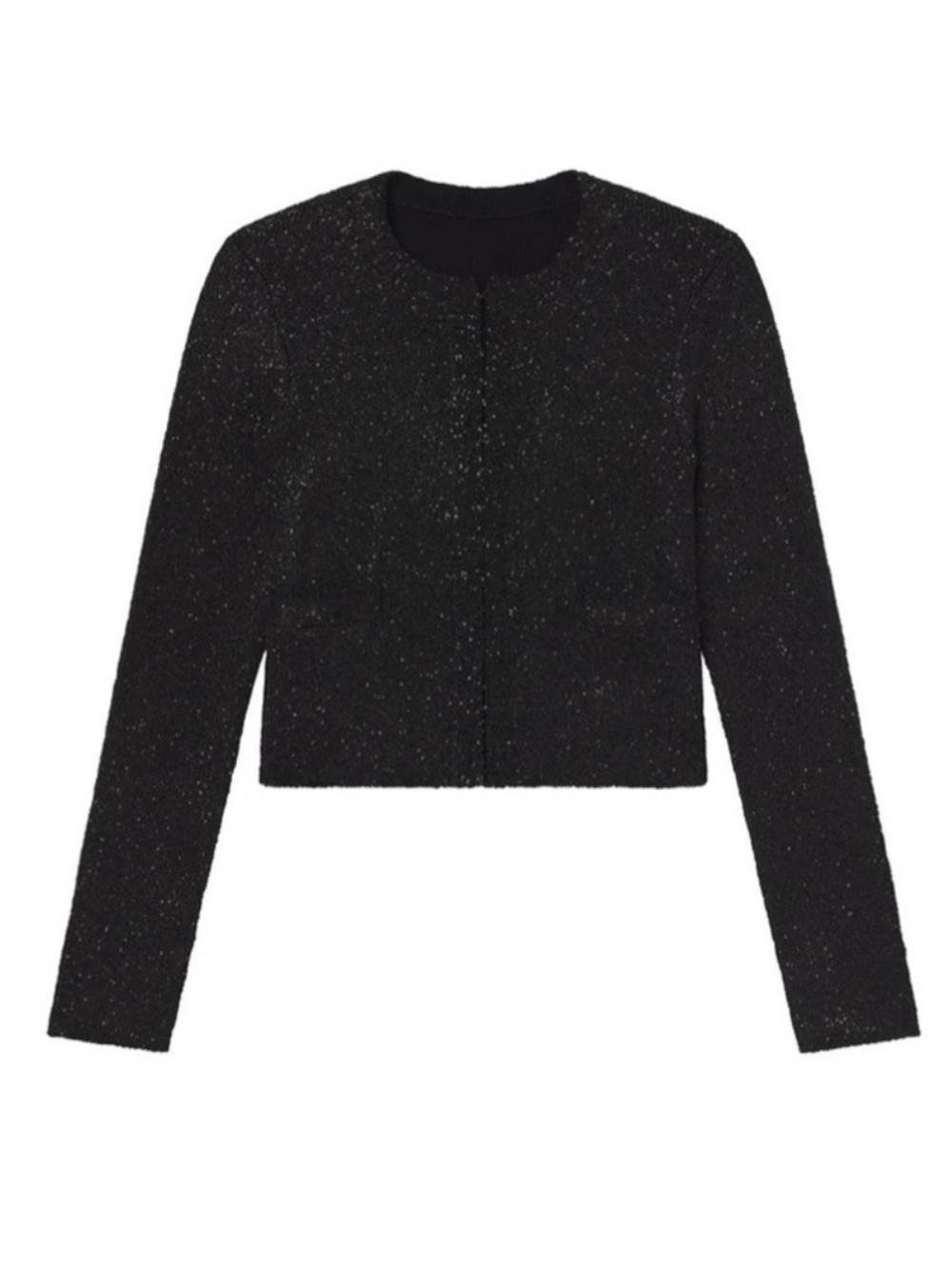 A.L.C Meg Carigan Sparkle Tweed Cropped Jacket - Black